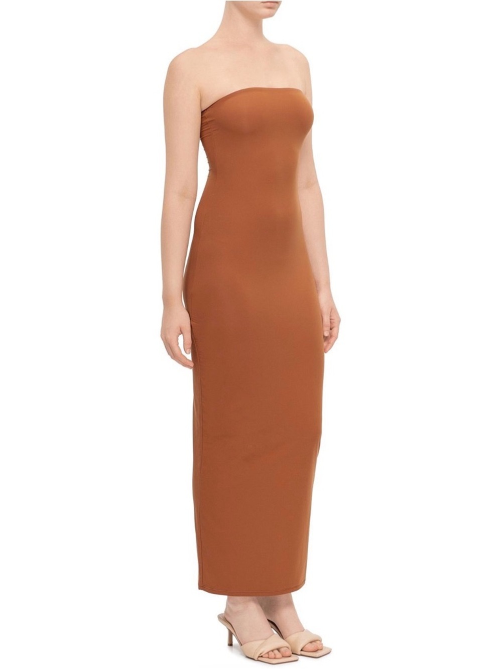 NWOT SKIMS Fits Everybody Strapless Dress in Rust Size Large - Picture 3 of 4